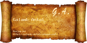 Galamb Antal névjegykártya